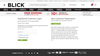 
                            7. Registered Customer Login - BLICK art materials