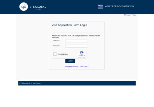 
                            5. Registered Login - SCHENGEN-GREECE VISA APPLICATION FORM