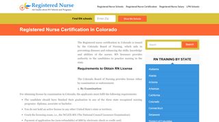 
                            9. Registered Nurse Certification/License in Colorado