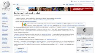 
                            2. Registered trademark symbol - Wikipedia