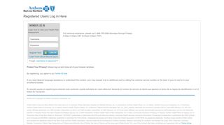 
                            7. Registered User Log in - Anthem Blue Cross