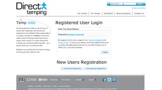 
                            3. Registered User Login - Directtemping.com