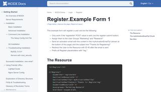 
                            6. Register.Example Form 1 | MODX Extras - MODX Documentation