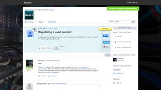 
                            8. Registering a used product - Get Satisfaction