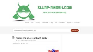 
                            12. Registering an account with Baidu - Slurp-Ramen.com