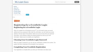 
                            13. Registering for a Eventbrite Login : My Login Guru