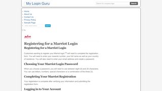 
                            5. Registering for a Marriot Login : My Login Guru