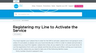 
                            9. Registering my Line to Activate the Service - Lebara Mobile KSA