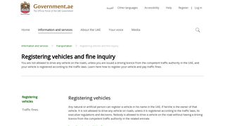 
                            10. Registering vehicles and fine inquiry - The Official Portal of the UAE ...