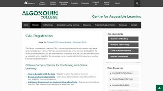 
                            3. Registering with the CAL | Centre for Accessible ... - Algonquin College