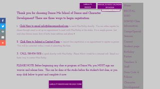 
                            8. Register/Log In - Register online for dance classes