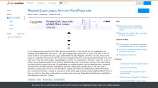 
                            6. Register/Login popup form for WordPress site - Stack Overflow