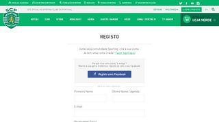 
                            2. Registo | Site oficial do Sporting Clube de Portugal