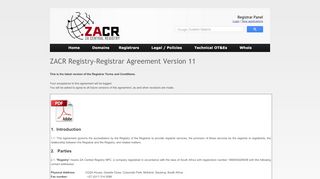 
                            10. REGISTRAR AGREEMENT | CO.ZA REGISTRY SERVICES - zacr