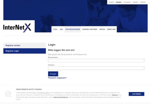 
                            4. Registrar Login - InterNetX.info