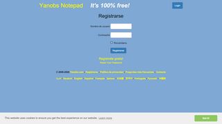 
                            1. Registrarse - Yanobs Online Gratis Bloc de notas