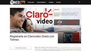 
                            6. Registrarte en Clarovideo Gratis con Telmex | NeoStuff