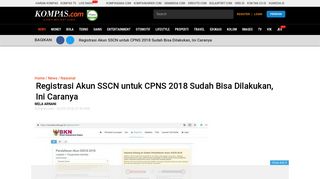 
                            4. Registrasi Akun SSCN untuk CPNS 2018 Sudah Bisa ... - Kompas.com