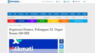 
                            6. Registrasi Nomor, Pelanggan XL Dapat Bonus 500 MB - Tribun ...