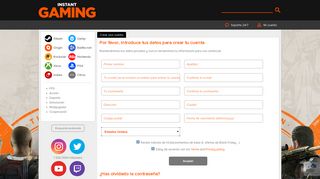 
                            2. Registrate en Instant Gaming - Instant-Gaming.com