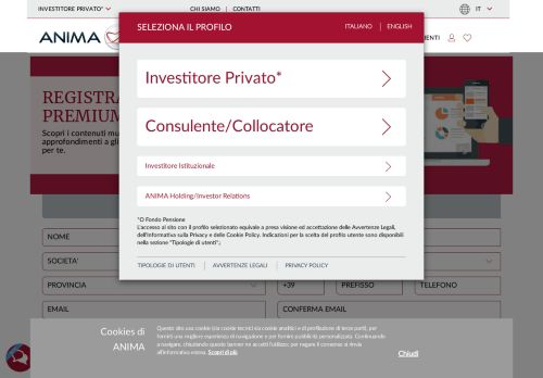 
                            10. Registrati all'Area Premium - ANIMA Sgr