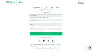 
                            3. Registrati per ottenere un account SurveyMonkey GRATUITO