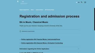 
                            13. Registration and admission process | ZHdK.ch
