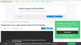 
                            1. Registration and Login System with PHP and MySQL - CodexWorld