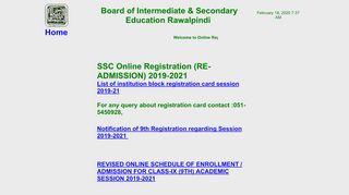 
                            6. Registration - BISE, Rawalpindi