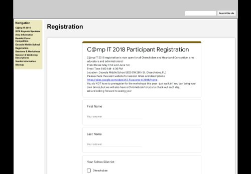
                            9. Registration - C@mpIT - Google Sites