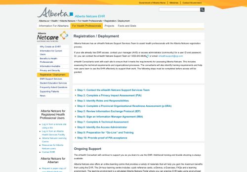 
                            11. Registration / Deployment - Alberta Netcare