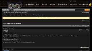
                            3. Registration for new player - LotRO