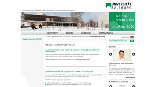 
                            8. Registration for VPLUS - University of Salzburg