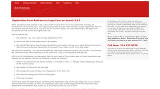 
                            11. Registration Form Redirects to Login Form on Joomla 3.6.5 | itoctopus