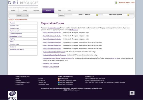 
                            4. Registration Forms - BEI Resources