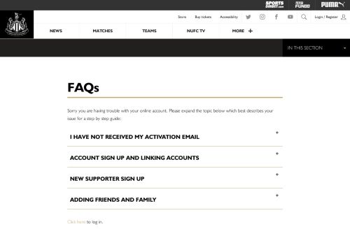 
                            7. Registration Help - NUFC - Newcastle United Official Club Website