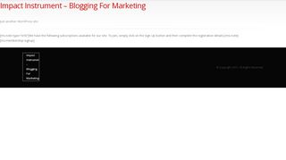 
                            1. Registration – Impact Instrument – Blogging For Marketing