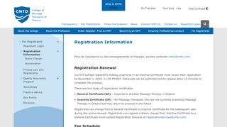 
                            4. Registration Information – College of Massage Therapists of Ontario