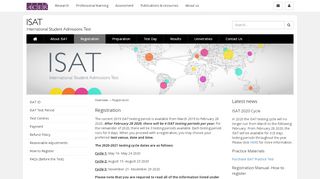 
                            2. Registration | ISAT | International Students Admissions Test | ACER