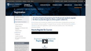 
                            11. Registration | Johns Hopkins University Engineering for Professionals