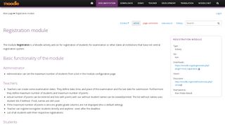 
                            8. Registration module - MoodleDocs