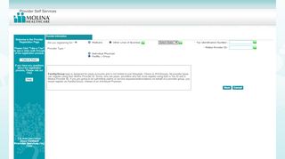 
                            4. Registration - Molina Healthcare Provider Portal