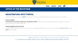 
                            4. Registration: myUT portal - University of Toledo
