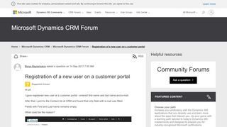 
                            1. Registration of a new user on a customer portal - Microsoft ...