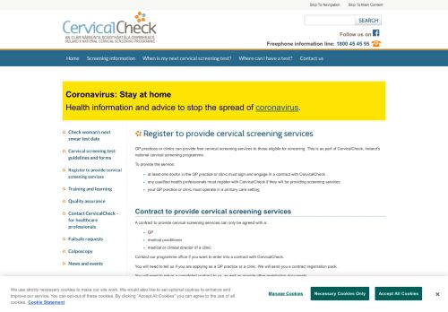 
                            7. Registration of doctors, nurses, GP practices, clinics - Cervical Check