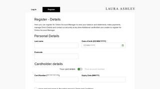 
                            2. Registration - Online Account Manager | Laura Ashley