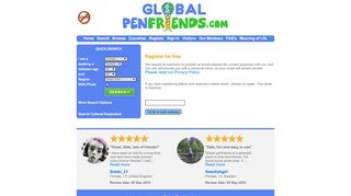 
                            3. Registration Page for Global Penfriends