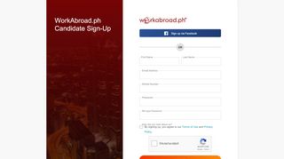 
                            13. Registration page of WorkAbroad.ph applicants seeking ...