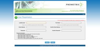 
                            7. Registration Page - Prometric