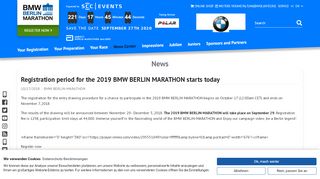 
                            3. Registration period for the 2019 BMW BERLIN MARATHON starts today